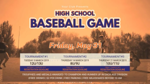 Vintage Baseball Highschool Tournament Schedule Banner Digitale display (16:9) template
