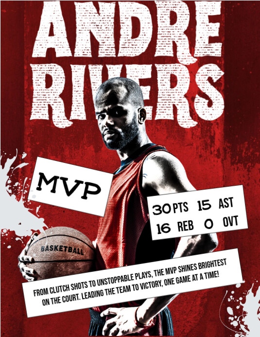 Vintage Basketball Mvp Sports Flyer (us Letter) template