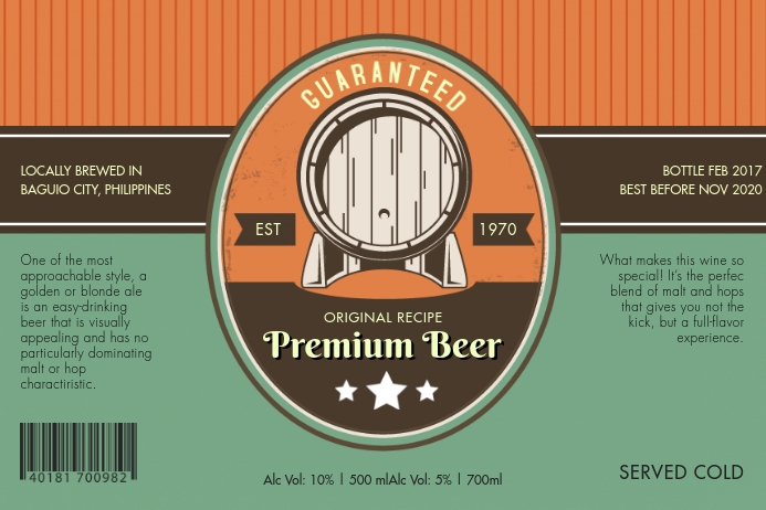 Vintage Beer Label Templat | PosterMyWall
