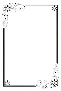 Vintage Black And White Floral Border Frame  Poster Plakat template