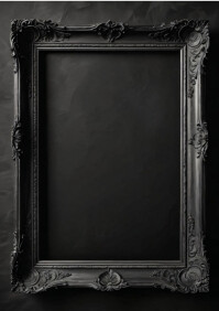 Vintage Black picture frame template A4