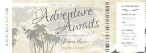 Vintage Boarding Pass Destination Ticket template