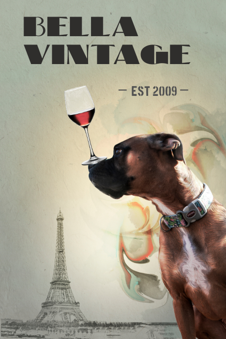 Vintage Boxer Dog Poster template