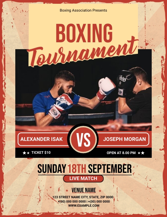 Boxing Rko Poster Vintage Boxing Poster Template