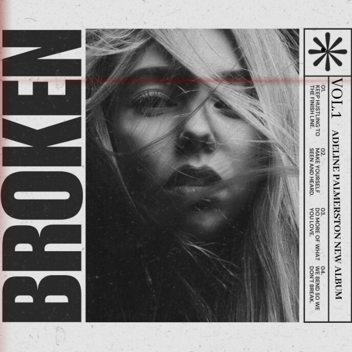 Vintage Broken  Album Cover template