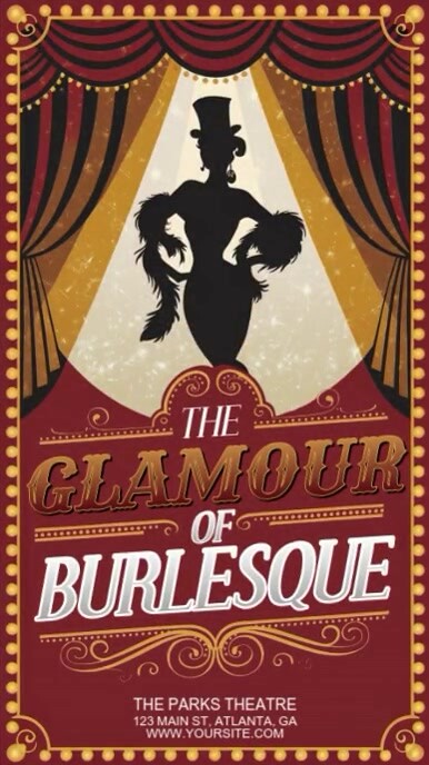 Vintage Burlesque, Gentleman's Club, Cabaret  Strip Club Instagram Reel template
