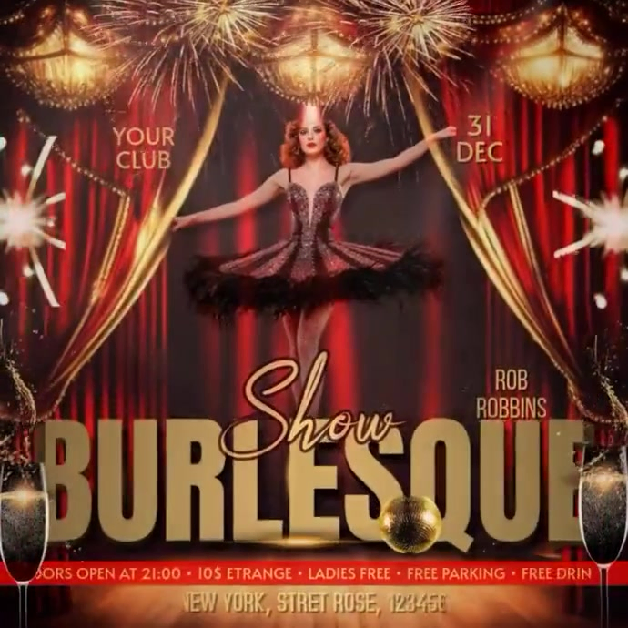 Vintage Burlesque Show Instagram Post Template | PosterMyWall