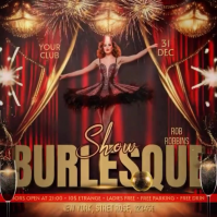 Vintage Burlesque Show Instagram Post Instagram-opslag template