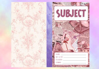 Vintage Butterfly & Toile Subject Notebook Cover A4 template