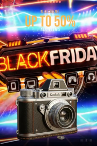 Vintage Camera Futuristic Sale Template Poster
