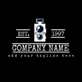 Vintage camera photography logo template