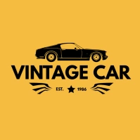 vintage car black and yellow logo template de