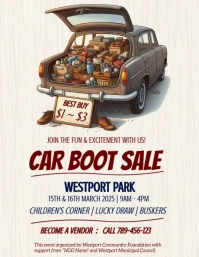 Vintage Car Boot Sale Flyer Volantino (US Letter) template