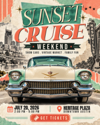 สีเหลือง Sunset Cruise Event Instagram Portrait Template