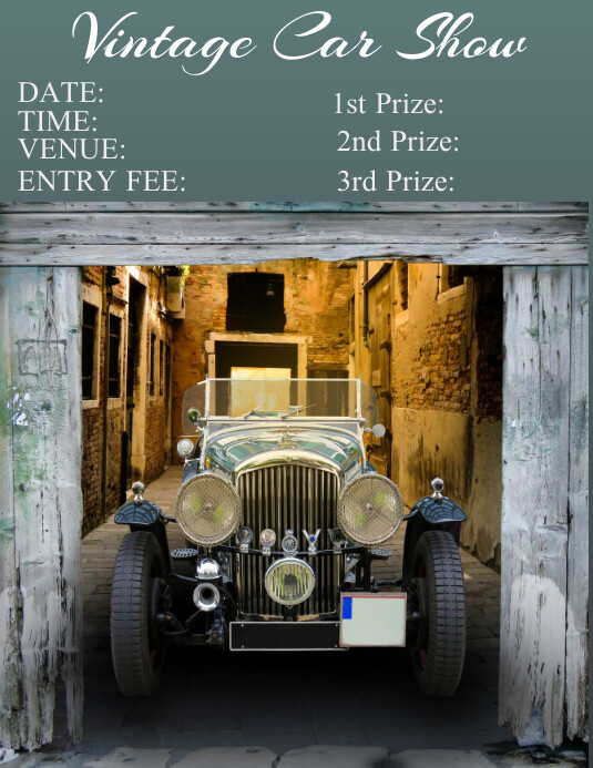 VINTAGE CAR SHOW Løbeseddel (US Letter) template