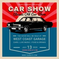 Vintage Car Show Event Square Video Carré (1:1) template