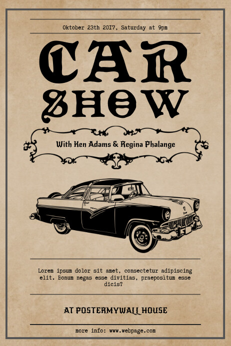 Vintage Car Show Flyer Template Vintage Car Show Flyer Template