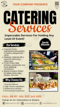 Vintage Catering Services Poster Instagram Story template