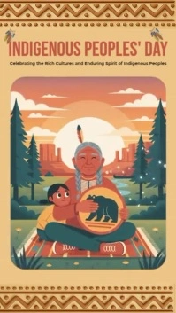 Vintage Celebrating Indigenous Heritage And Intergenerational Wisdom Instagram Reel template