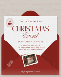 Vintage Christmas Event Card Instagram Portrait template