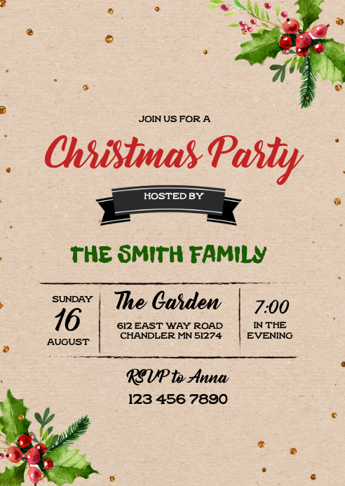 Vintage Christmas Party Thema Einladung Vorlage Postermywall