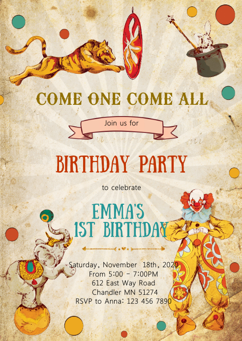 Vintage Circus Invitations