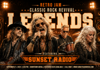 Black Classic Rock Revival A4 Template