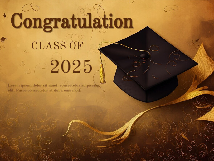 Congratulations Graduate Powerpoint Vintage Congratulation Graduation card Presentation Template | PosterMyWall