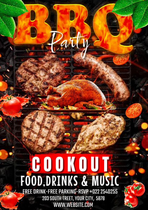 Copy of Vintage Cookout Bbq Party A4 | PosterMyWall