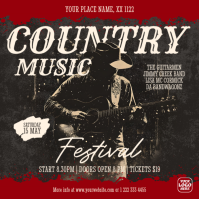 Retro Country Concert Instagram Template for Live Music Events