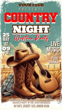 Vintage Country Night Party Instagram Story template