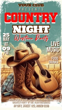 Vintage Country Night Party Instagram Story template