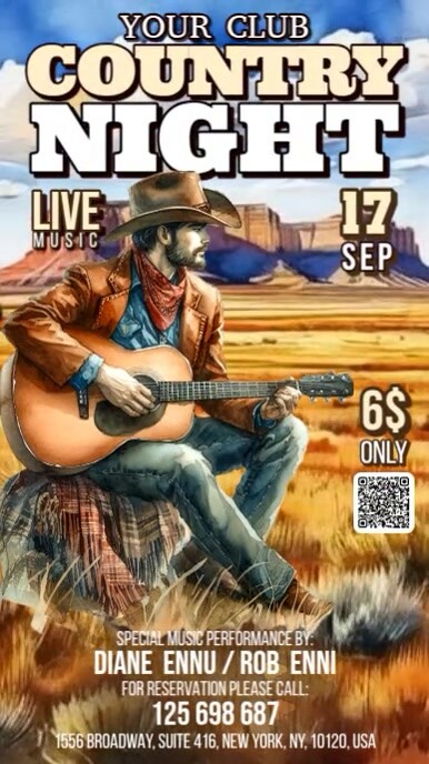 Country Rodeo Night Copy of Vintage Country Night Rodeo Western Digital Display (9:16 ...