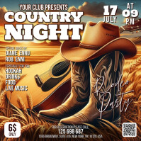 Vintage Country Night Square (1:1) template