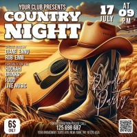 Vintage Country Night Square (1:1) template