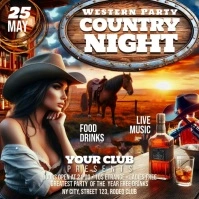 Vintage Country Party Instagram Post template