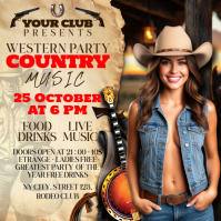 Vintage Country Rodeo Party Instagram Post template