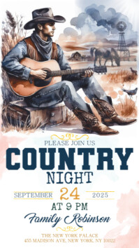 Vintage Country Rodeo Western Digital Display (9:16) template