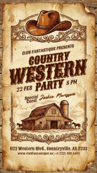 Vintage Western Party Instagram Story template