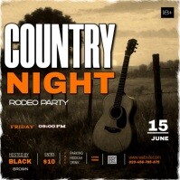 Vintage Countyr Night Party Instagram Post template
