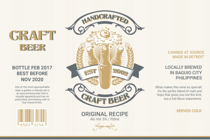 Vintage Craft Beer Label Template | PosterMyWall