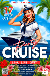Vintage Cruise Party Poster โปสเตอร์ template