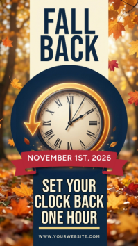黄色 Daylight Saving Time Reminder Instagram Story Template