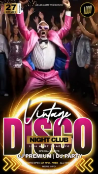 Vintage Disco Night Instagram Story With Sound template