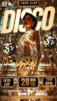 Vintage Disco Party Event Ad Design Template Instagram 快拍