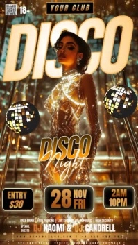 Vintage Disco Party Event Ad Design Template Instagram Story