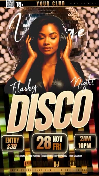 Vintage Disco Night Template | PosterMyWall