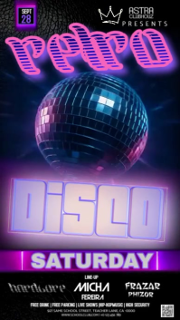 Vintage Disco Party Event Ad Design Template Instagram Story