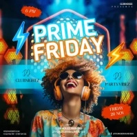 vintage disco party event invitation design template Square (1:1)