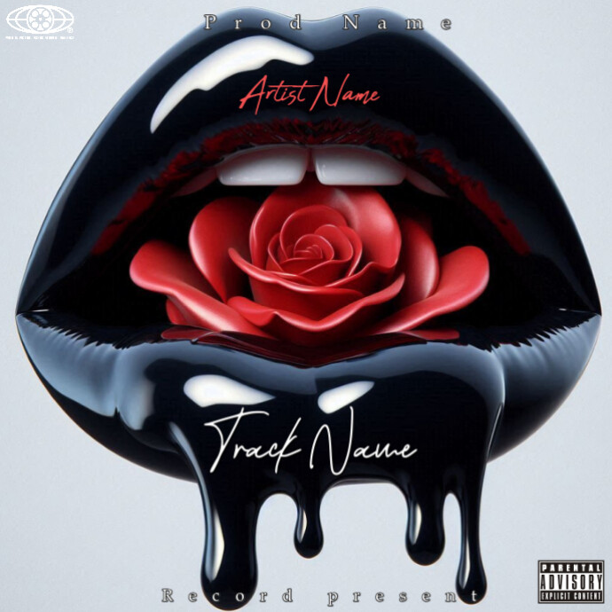 Vintage Dripping Lips Red Rose Mixtape Cover Album Cover เทมเพลต ...